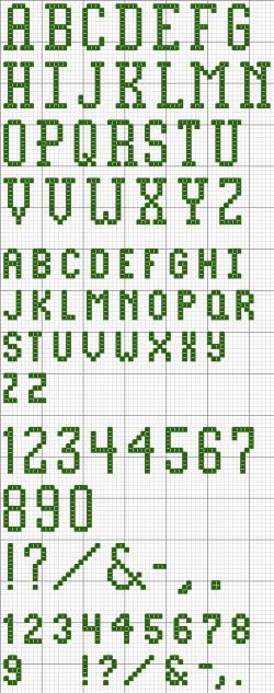 Block Alphabet 25 Printable Cross Stitch Pattern